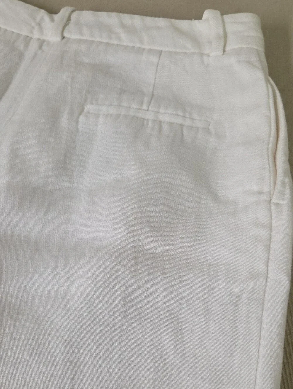 Zara White Textured High-Rise Pants Size MED